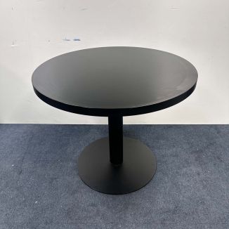 Used Round Black Meeting Table - Black Base