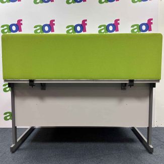 Used Yellow Fabric Desk Screen