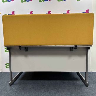 Used Yellow Fabric Desk Screen