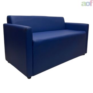 Second Hand Dark Blue Faux Leather Sofa