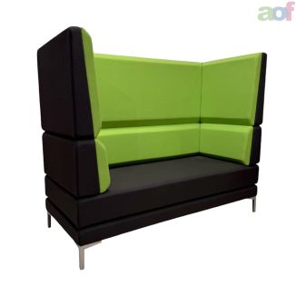 Second Hand Green & Grey 2 Seater Sofa - High Back