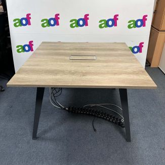 Used Square Grey Craft Oak Meeting Table