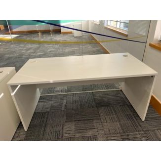 Second Hand White Office Desk - Panel Legs