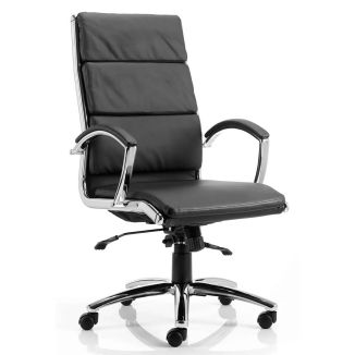 Soft Pad Leather Office Chair - High Back - Black