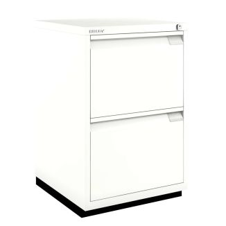 2 Drawer F Series Flush Front Filing Cabinet - Traffic White