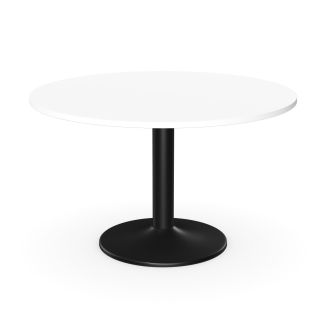 Unite White Meeting Table - Black Trumpet Base