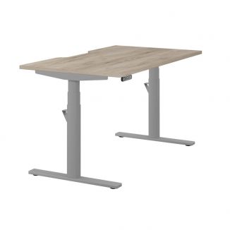 Unite Memory Electric Grey Craft Oak Height Adjustable Desk - Silver Frame