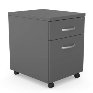 Unite Plus 2 Drawer Wooden Mobile Pedestal - Graphite