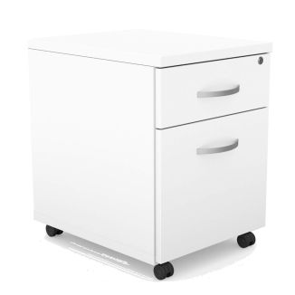 Unite 2 Drawer White Mobile Pedestal