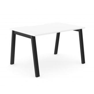 Unite White Bench Desk - Black A Frame
