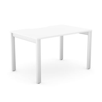 Unite White Bench Desk - White Goal Post Legs
