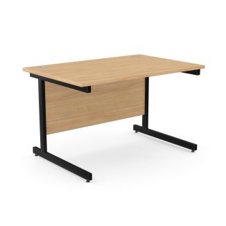 Unite Beech Office Desk - Black Cantilever Frame