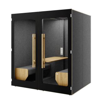 Unite Plus Four Person Meeting Booth - Dark Felt