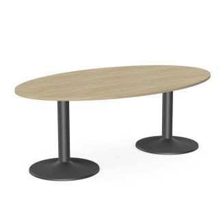 Unite Plus Oval Meeting Table - Anthracite Trumpet Legs