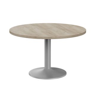 Unite Grey Craft Oak Meeting Table - Silver Trumpet Base