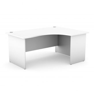 Unite White Corner Desk - Panel Legs - Right Handed

