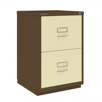2 Drawer F Series Filing Cabinet - Classic Front - Coffee & Cream