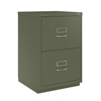 2 Drawer F Series Filing Cabinet - Classic Front - Olive Green