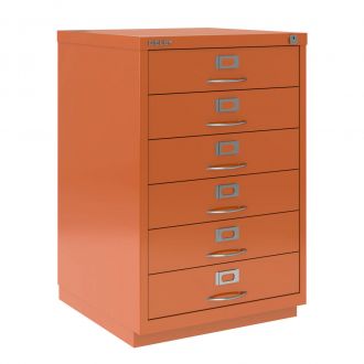6 Drawer F Series Filing Cabinet - Classic Front - Bisley Orange