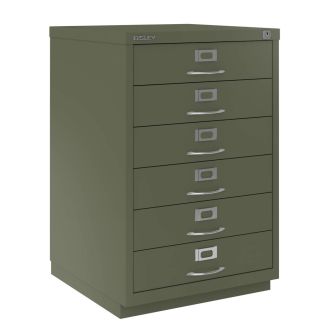 6 Drawer F Series Filing Cabinet - Classic Front - Olive Green