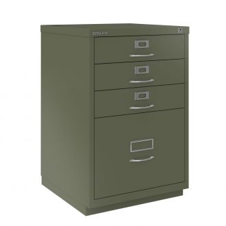 4 Drawer F Series Filing Cabinet - Classic Front - Olive Green