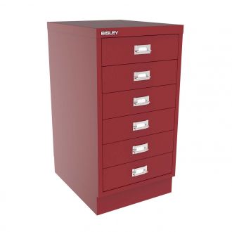 6 Drawer Multi-Drawer Cabinet - Bisley A3 - Cardinal Red