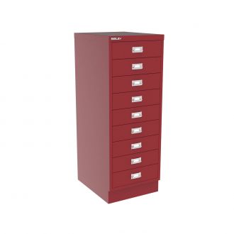 9 Drawer Multi-Drawer Cabinet - Bisley A3 - Cardinal Red