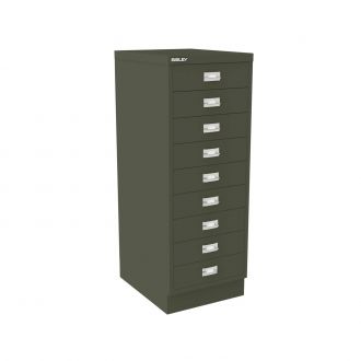 9 Drawer Multi-Drawer Cabinet - Bisley A3-Bisley Steel - Olive Green