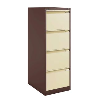 Bisley Filing Cabinet - 4 Drawer - Coffee & Cream - BSFF