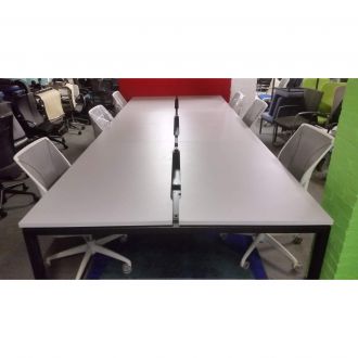 Second Hand 6 Person Light Grey Bench Desk