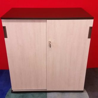 Second Hand Black Cupboard with Sliding Doors