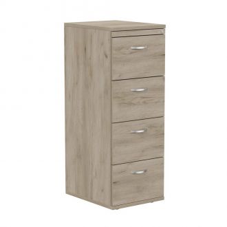 Unite Plus 4 Drawer Wooden Filing Cabinet - Grey Craft Oak