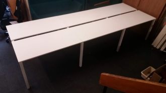 Used 6 Person Unite White Bench Desk - Main