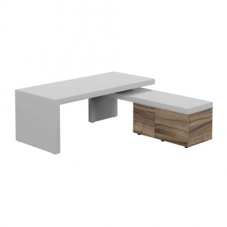 Executive Desk & Storage Cabinet - Light Grey
