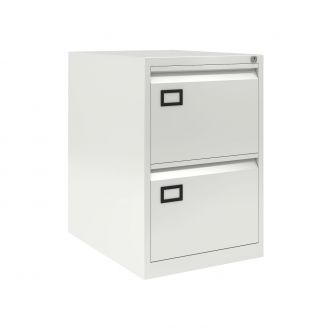 2 Drawer Filing Cabinet - Bisley AOC - Traffic White