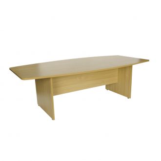 Karbon Barrel Shaped Boardroom Table - 2400mm - Light Oak