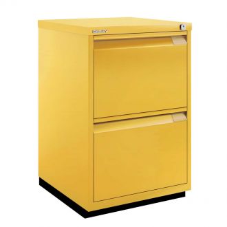 2 Drawer F Series Flush Front Filing Cabinet - Bisley Yellow