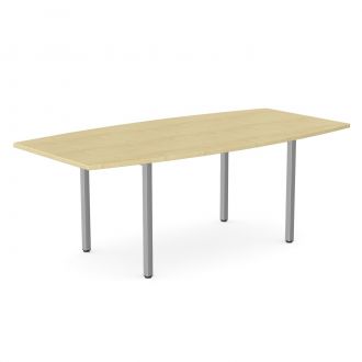Budget Barrel-Shaped Meeting Table - Pole Legs-Wood - Maple
