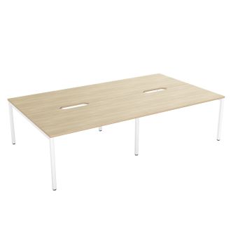 Budget 4 Person Bench Desk - Plywood Edging-Wood - Urban Oak