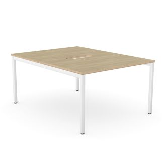 Budget 2 Person Bench Desk - Plywood Edging-Wood - Urban Oak