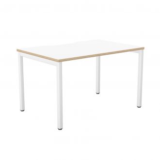 Budget Bench Desk - Plywood Edging-Wood - White