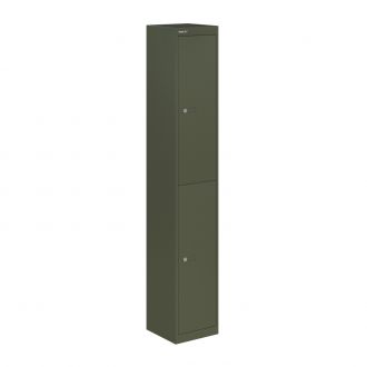 Bisley CLK 2 Door Locker - 305mm-Bisley Steel - Olive Green