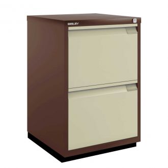2 Drawer F Series Flush Front Filing Cabinet - Coffee & Cream