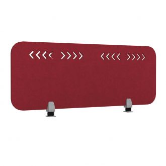 Elite Acoustic PET Fabric Desk Screen - Patterned-Fabric - Deep Red