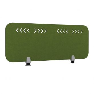 Elite Acoustic PET Fabric Desk Screen - Patterned-Fabric - Citrus Green