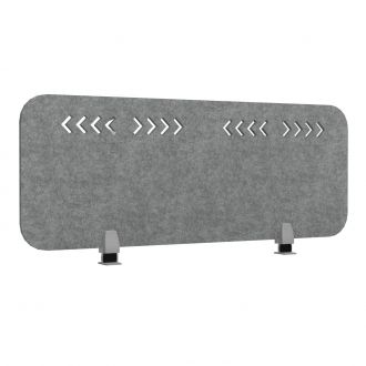 Elite Acoustic PET Fabric Desk Screen - Patterned-Fabric - Grey