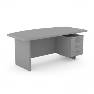 Executive Desk with Drawers-Grey