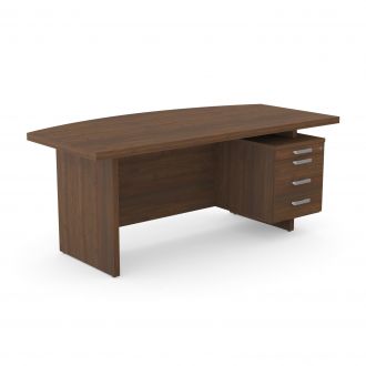 Executive Desk with Drawers-Walnut