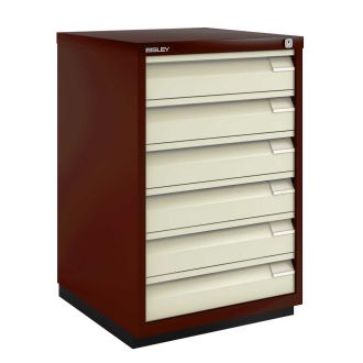 6 Drawer F Series Flush Front Filing Cabinet - Coffee & Cream