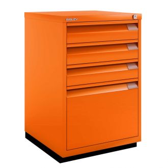 4 Drawer F Series Flush Front Filing Cabinet - Bisley Orange